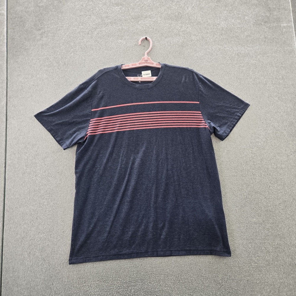 Vineyard Vines Men Shirt XL Blue Logo Embroidery Striped EDGARTOWN T-SHIRT
